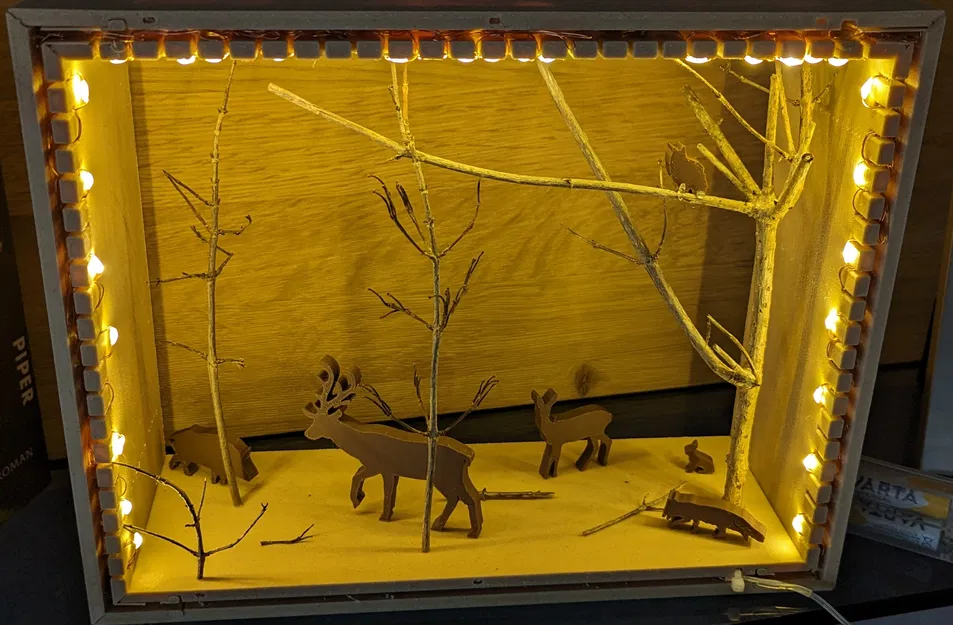 Mô hình Diorama Rừng Tuyết Trang trí Giáng sinh/Mùa đông có Động vật - Image 2