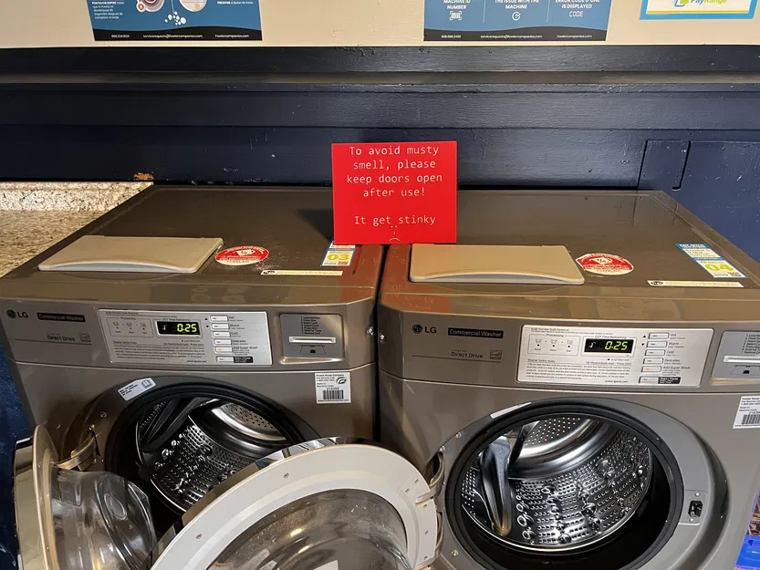 Biển báo "Nhớ mở cửa" cho máy giặt chung cư - Image 1