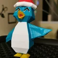 Móc khóa Chim Cánh Cụt Giáng Sinh Happy Low-polygon - Thumbnail 2