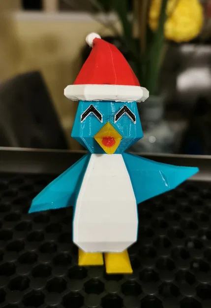 Móc khóa Chim Cánh Cụt Giáng Sinh Happy Low-polygon - Image 3