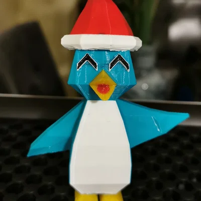 Móc khóa Chim Cánh Cụt Giáng Sinh Happy Low-polygon