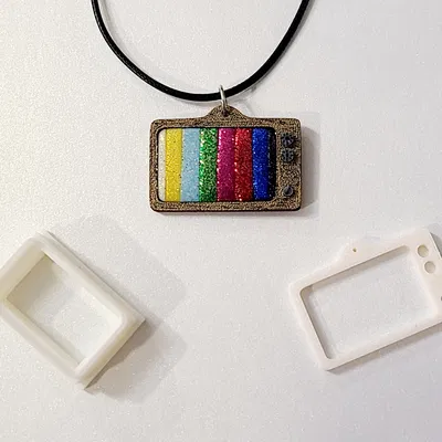 Móc Khóa Khung Tivi Kiểu Retro Kèm Khuôn Cắt Đất Sét