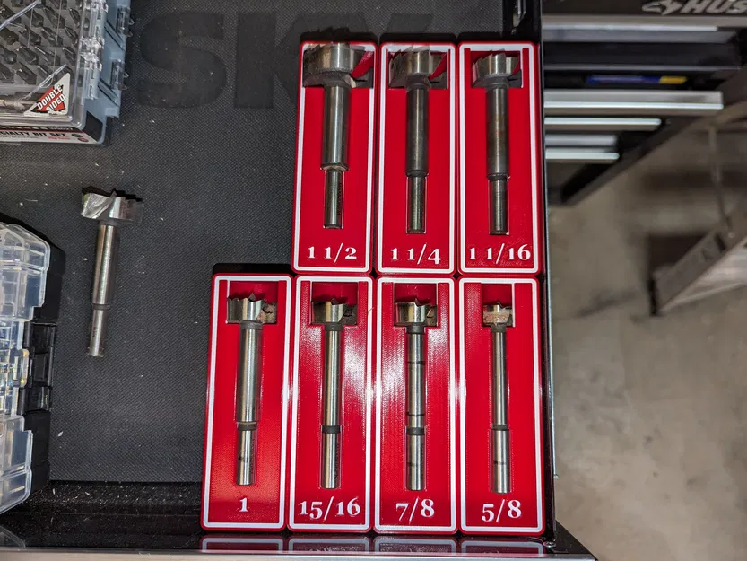 Kệ Giữ Mũi Khoan Forstner Chuẩn SAE Gridfinity Cán 3/8" - Image 1