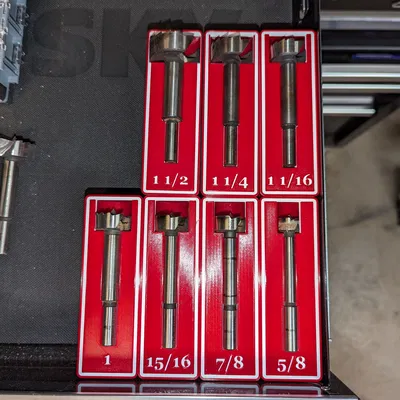 Kệ Giữ Mũi Khoan Forstner Chuẩn SAE Gridfinity Cán 3/8"