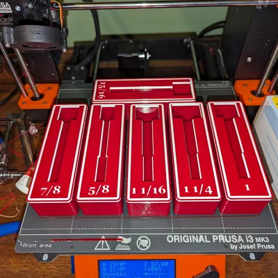 Kệ Giữ Mũi Khoan Forstner Chuẩn SAE Gridfinity Cán 3/8"