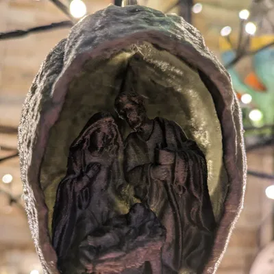 Mô Hình Chúa Giáng Sinh Hình Quả Sồi Trang Trí Có Lỗ LED