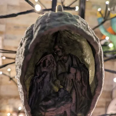 Mô Hình Chúa Giáng Sinh Hình Quả Sồi Trang Trí Có Lỗ LED