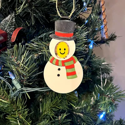 Móc Trang Trí Giáng Sinh Người Tuyết Chèn Ảnh