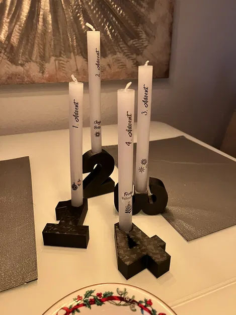 Chân Nến Số Mùa Vọng - Số Một Hai Ba Bốn - Giáng Sinh - Đồ Trang Trí - Image 1