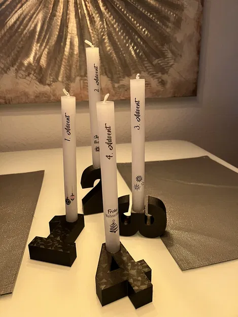 Chân Nến Số Mùa Vọng - Số Một Hai Ba Bốn - Giáng Sinh - Đồ Trang Trí - Image 2