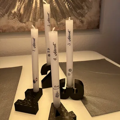 Chân Nến Số Mùa Vọng - Số Một Hai Ba Bốn - Giáng Sinh - Đồ Trang Trí