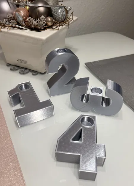 Chân Nến Số Mùa Vọng - Số Một Hai Ba Bốn - Giáng Sinh - Đồ Trang Trí - Image 3