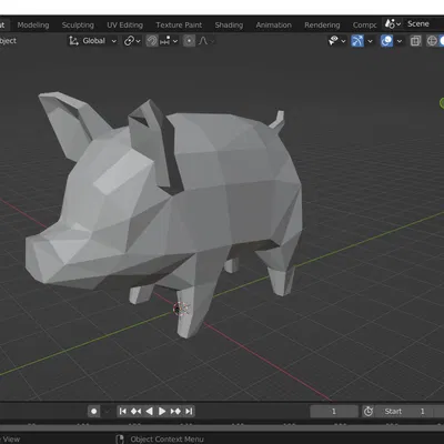 Heo/Lợn Poly Thấp Vui Vẻ
