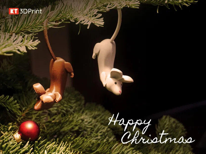 Chuột nhỏ - Đồ trang trí Giáng sinh, in dễ - Image 1