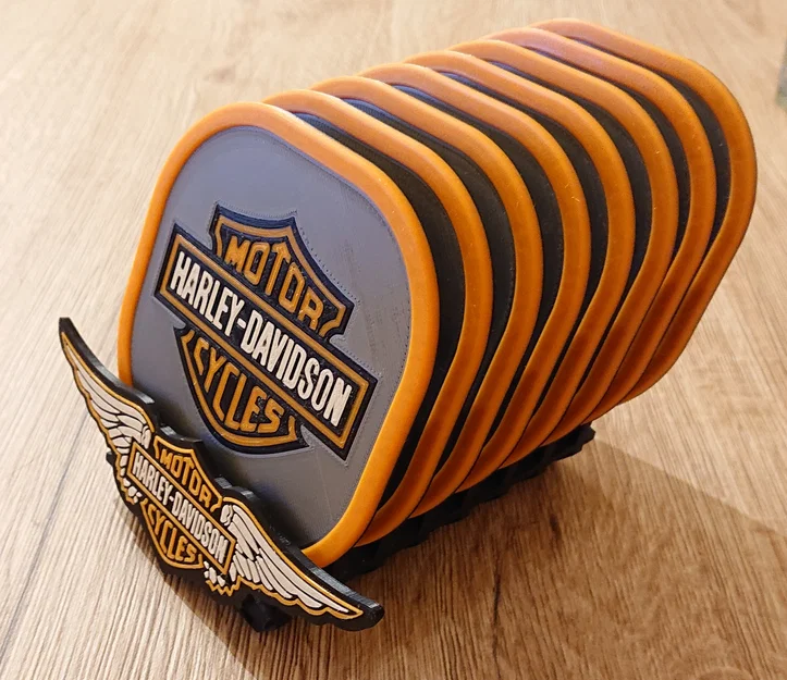 Bộ đế lót ly Harley Davidson In Đa Vật Liệu - Image 1