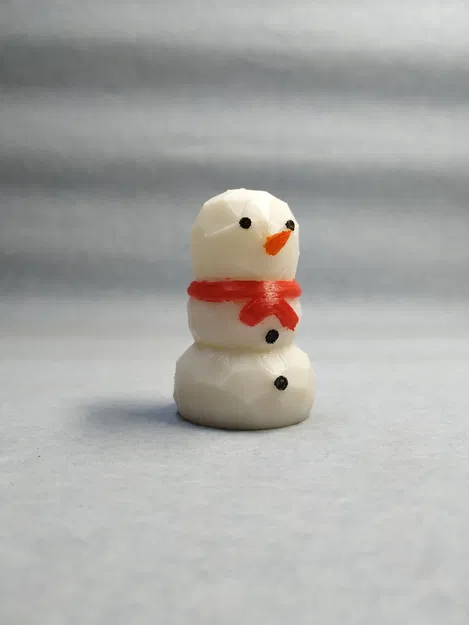 Móc khóa và đồ trang trí người tuyết hình khối low poly - Image 1