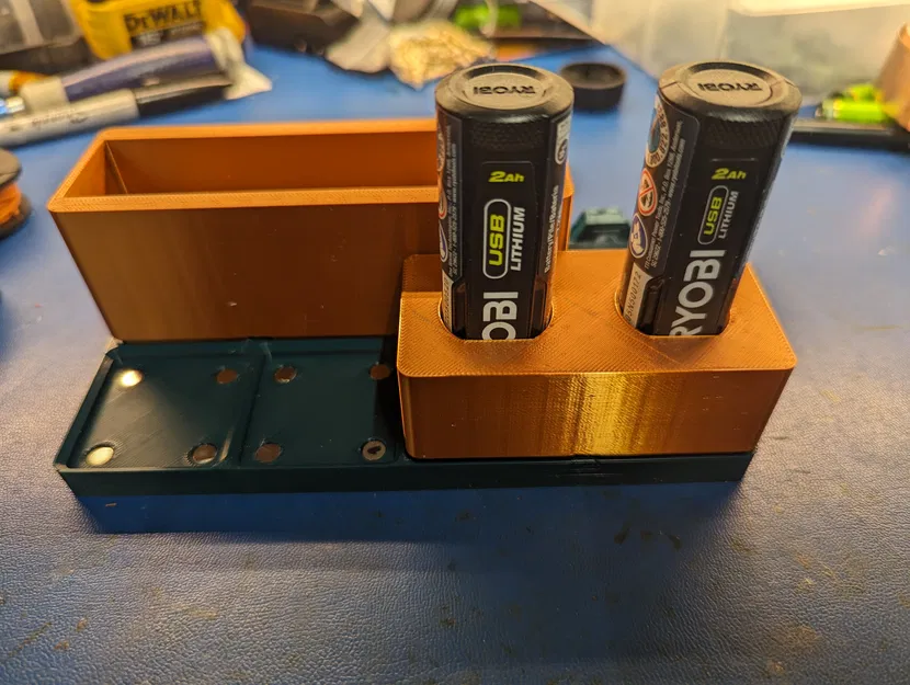 Giá đỡ pin Ryobi 4V cho Gridfinity 1x2x4 - Image 2