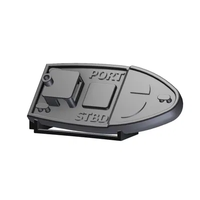 Thuyền Tắm/Để Bàn có Minh Họa Mạn Phải và Mạn Trái