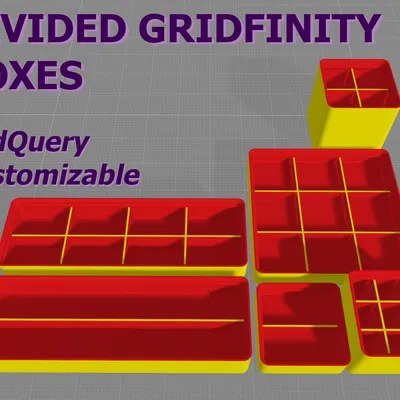 Hộp Gridfinity Chia Ngăn (Tùy Chỉnh Bằng CadQuery)
