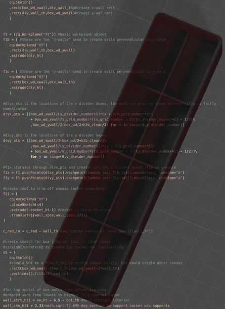 Hộp Gridfinity Chia Ngăn (Tùy Chỉnh Bằng CadQuery) - Image 2