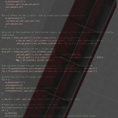 Hộp Gridfinity Chia Ngăn (Tùy Chỉnh Bằng CadQuery)