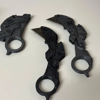 Dao karambit đa năng có thể gấp lại, bấm mở kêu