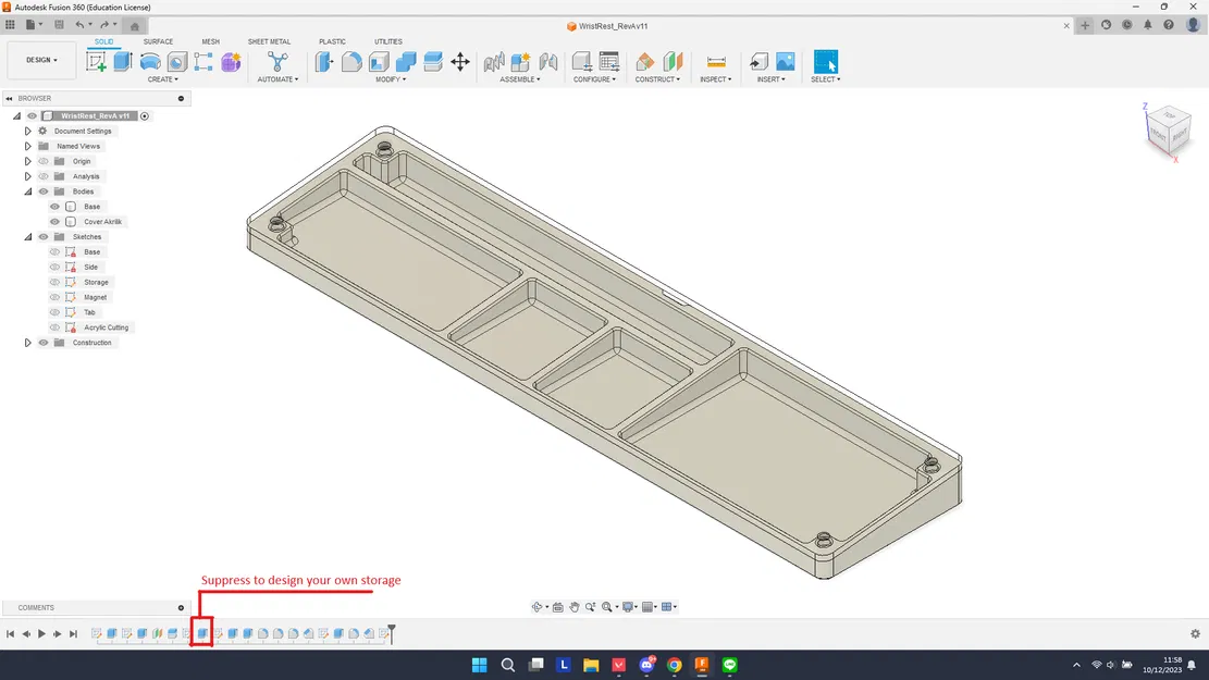 Đệm Kê Tay Bàn Phím và Hộp Lưu Trữ [Parametric] - Image 5