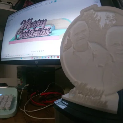 Chân đế Lithophane Giáng sinh