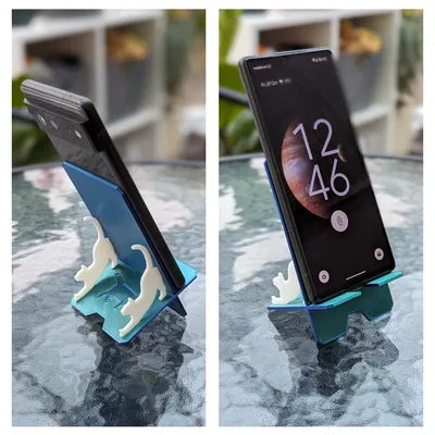 Đế Đựng Điện Thoại Hình Mèo, Gấp Gọn, In 3D