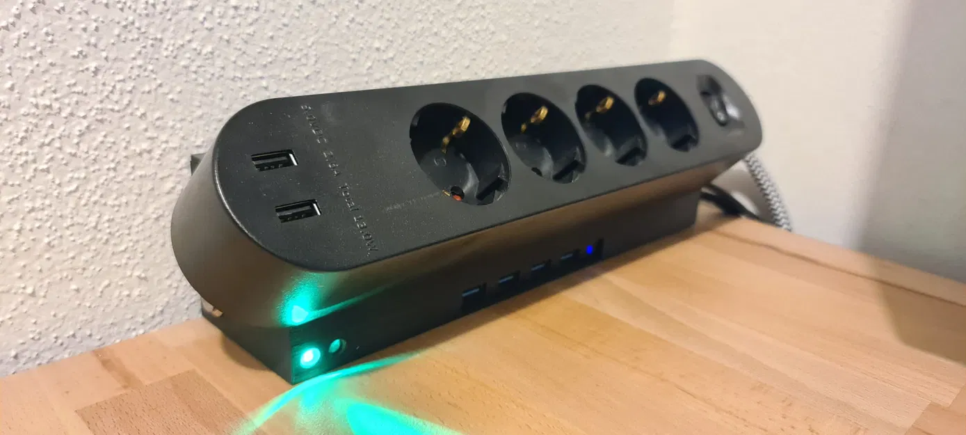 Hub Đa Năng Cho Bàn Làm Việc (Nguồn, USB-Sạc, Cổng USB, Nút Bật/Reset PC, Đèn Báo) - Image 2