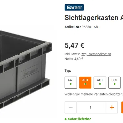 Mặt trước Hộp Garant AB1 (Nhiều Ứng Dụng)