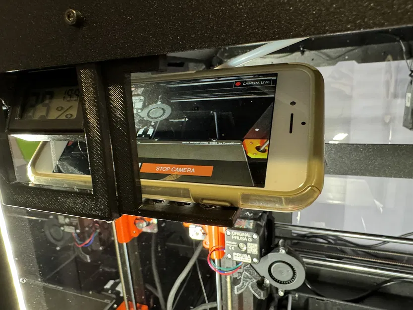 Giá Đỡ Điện Thoại Kèm Giá Đỡ Nhiệt Kế Điều Chỉnh Cho Prusa Enclosure Nguyên Bản - Image 1