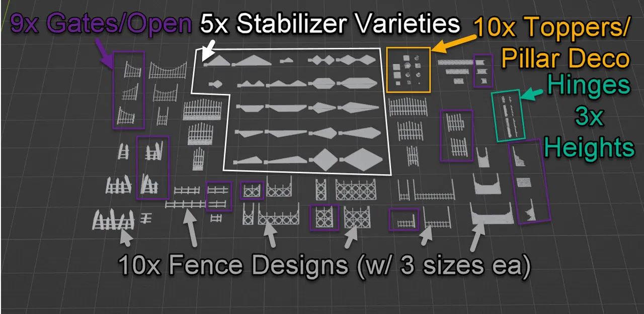 Hàng Rào - Tàn tích Giả tưởng - Bộ Xây dựng Module - Địa hình Game - Image 3