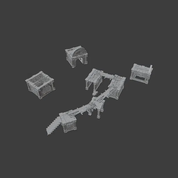 Mộ Tộc - Tàn Tích Giả Tưởng - Bộ Công Trình Module - Địa Hình Game - Image 4