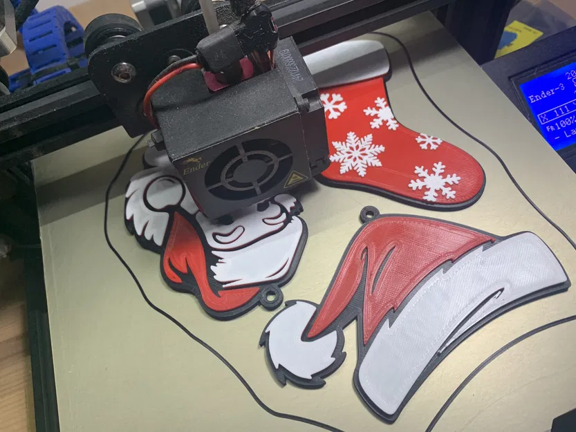 Móc Treo Cây Thông Noel Hình Vớ/Tất (In trên máy in đơn sắc) - Image 2