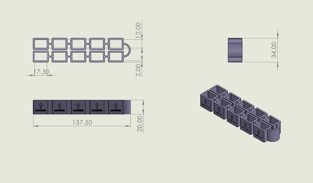 Hộp đựng pin 2s LiPo kiểu băng đạn 10 viên - Image 10