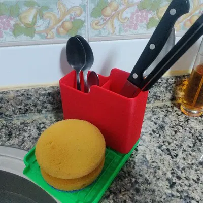 Khay Để Dao Kéo Và Chỗ Để Mút Rửa Chén