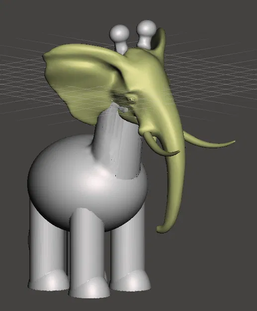 Mô hình Hươu cao cổ đầu Voi - Image 1