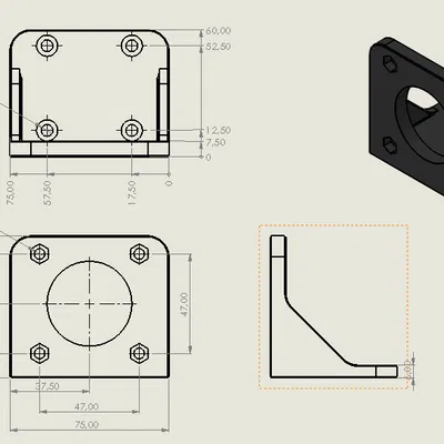 Giá đỡ động cơ bước Nema 23