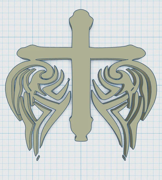 Móc Khóa Khắc Chữ "Winged Cross Coaster 21" - Image 2