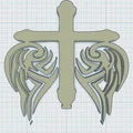 Móc Khóa Khắc Chữ "Winged Cross Coaster 21" - Thumbnail 2