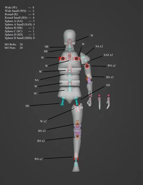 Con rối khớp nối có thể tạo dáng để điêu khắc (+ giá đỡ) - Image 4