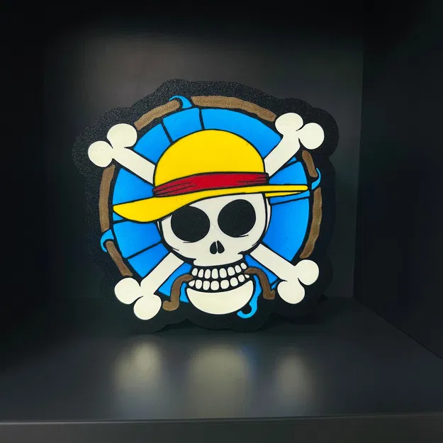 Đèn LED In 3D Logo Cờ Luffy One Piece - Image 1