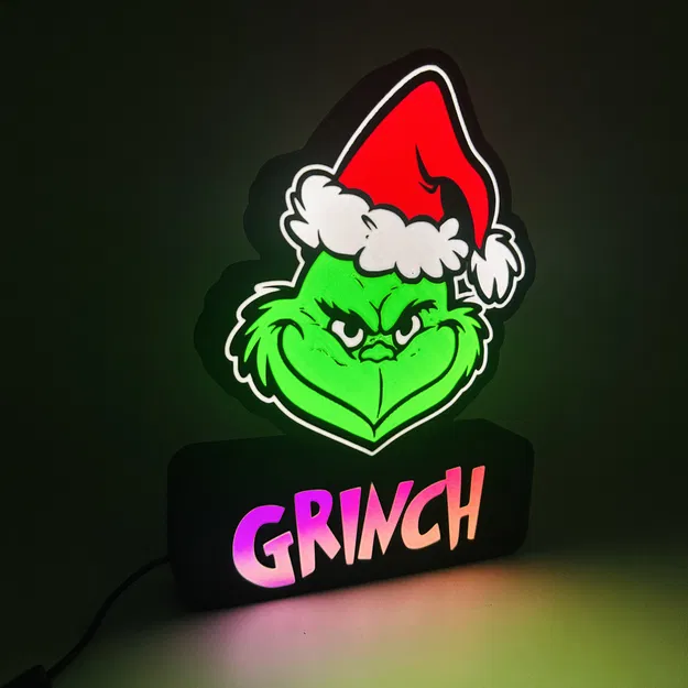 Đèn LED In 3D Chủ Đề Grinch Tùy Chỉnh RGB - Image 1
