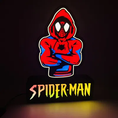 Đèn LED In 3D Hình Spider-Man Tùy Chỉnh