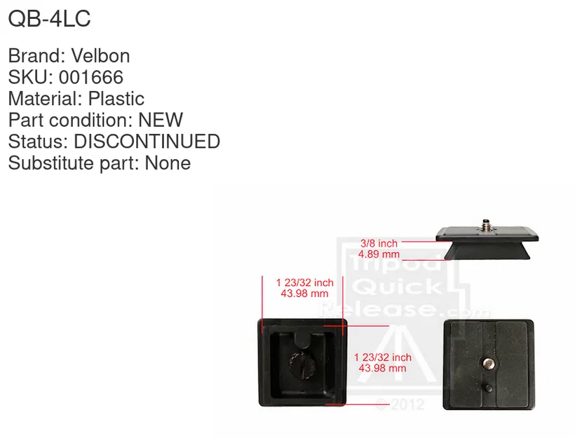 Plate Nhả Nhanh Cho Tripod Velbon - Image 4