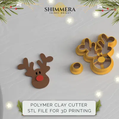 Khuôn Cắt Đất Sét Polymer Hình Sừng Tuần Lộc Giáng Sinh Làm Khuyên Tai