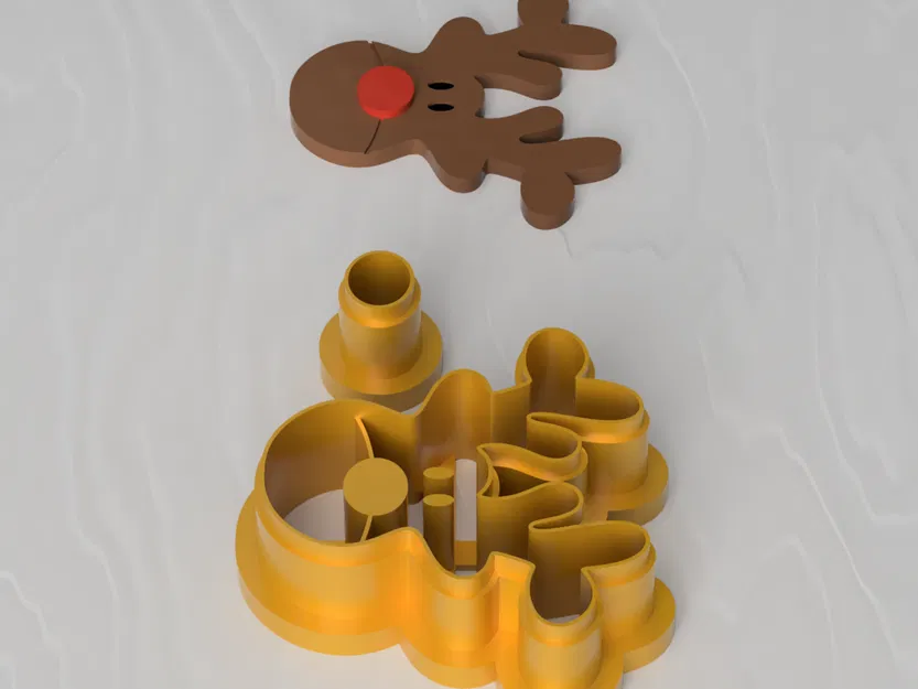 Khuôn Cắt Đất Sét Polymer Hình Sừng Tuần Lộc Giáng Sinh Làm Khuyên Tai - Image 2