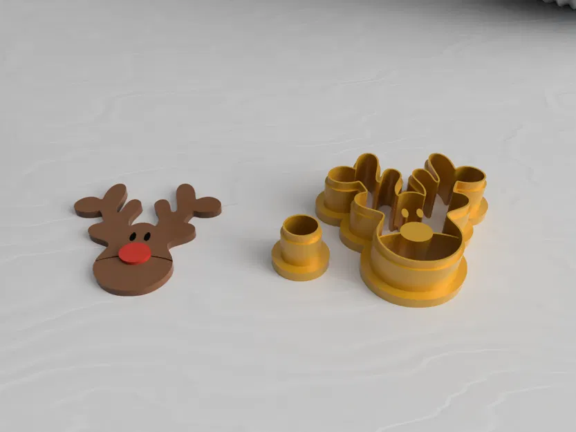 Khuôn Cắt Đất Sét Polymer Hình Sừng Tuần Lộc Giáng Sinh Làm Khuyên Tai - Image 3