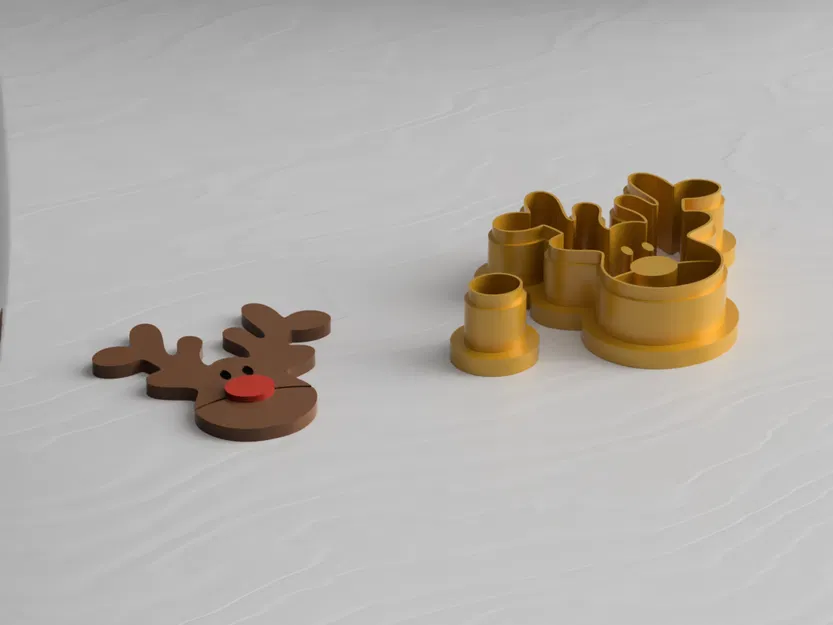 Khuôn Cắt Đất Sét Polymer Hình Sừng Tuần Lộc Giáng Sinh Làm Khuyên Tai - Image 4